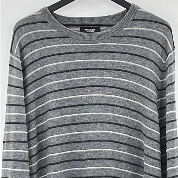 Nordstrom Men's Shop Wool Blend Striped Crewneck Sweater - NWOT - Size 2XL - Picture 2 of 5